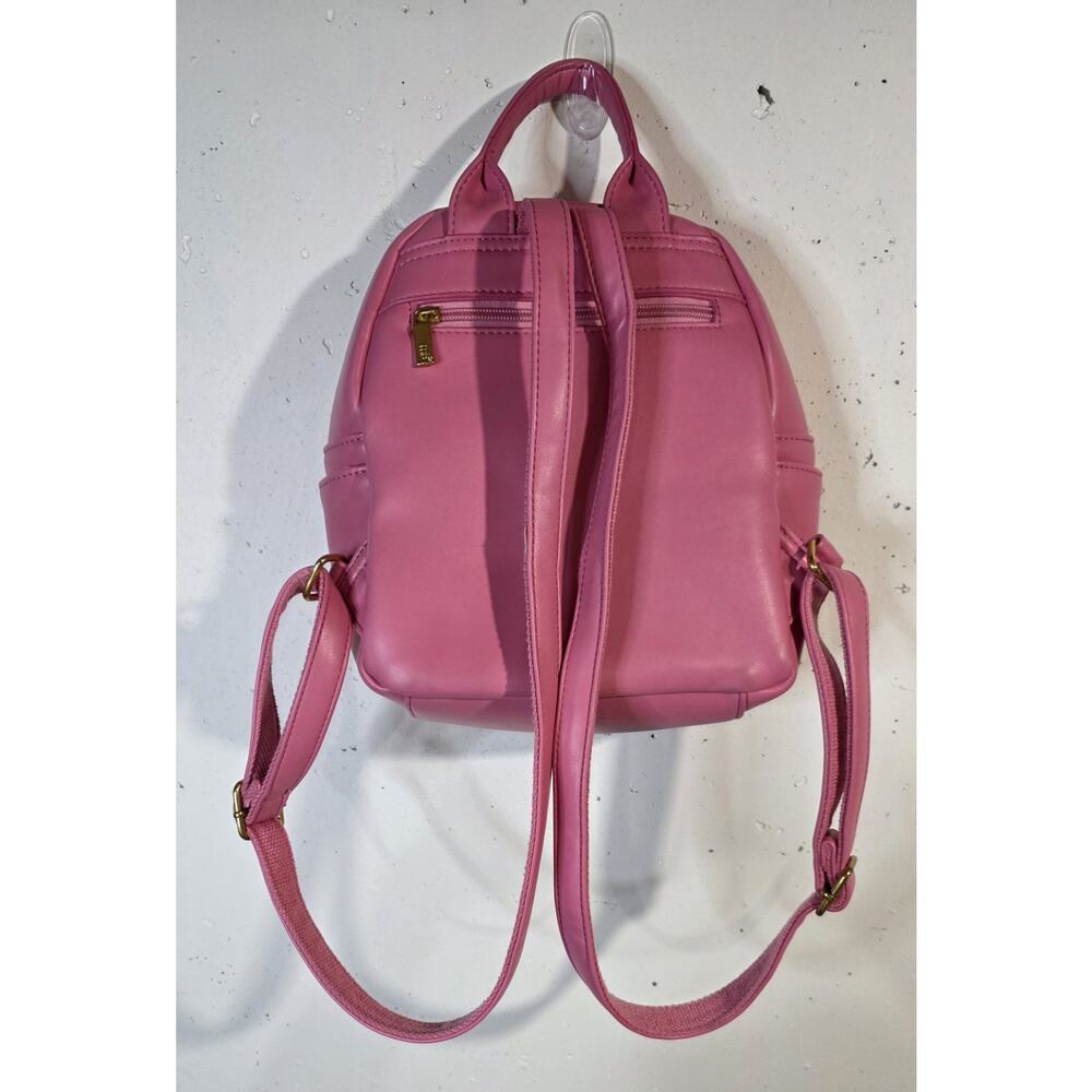 Melie Bianco Pink Mini Backpack Vegan Leather Gold Hardware Cute Purse - Picture 2 of 4